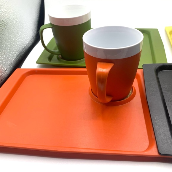 MCM Set of 4 Serving Snack Trays & Mugs ACCA Ware by David Douglas Vinta… - Picture 3 of 16